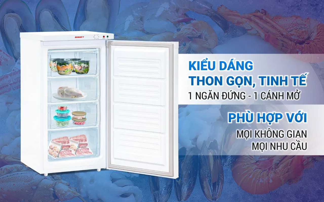 Tủ Đông Đứng Sanaky VH-160VD 118 lít - bapize.baby - bapize