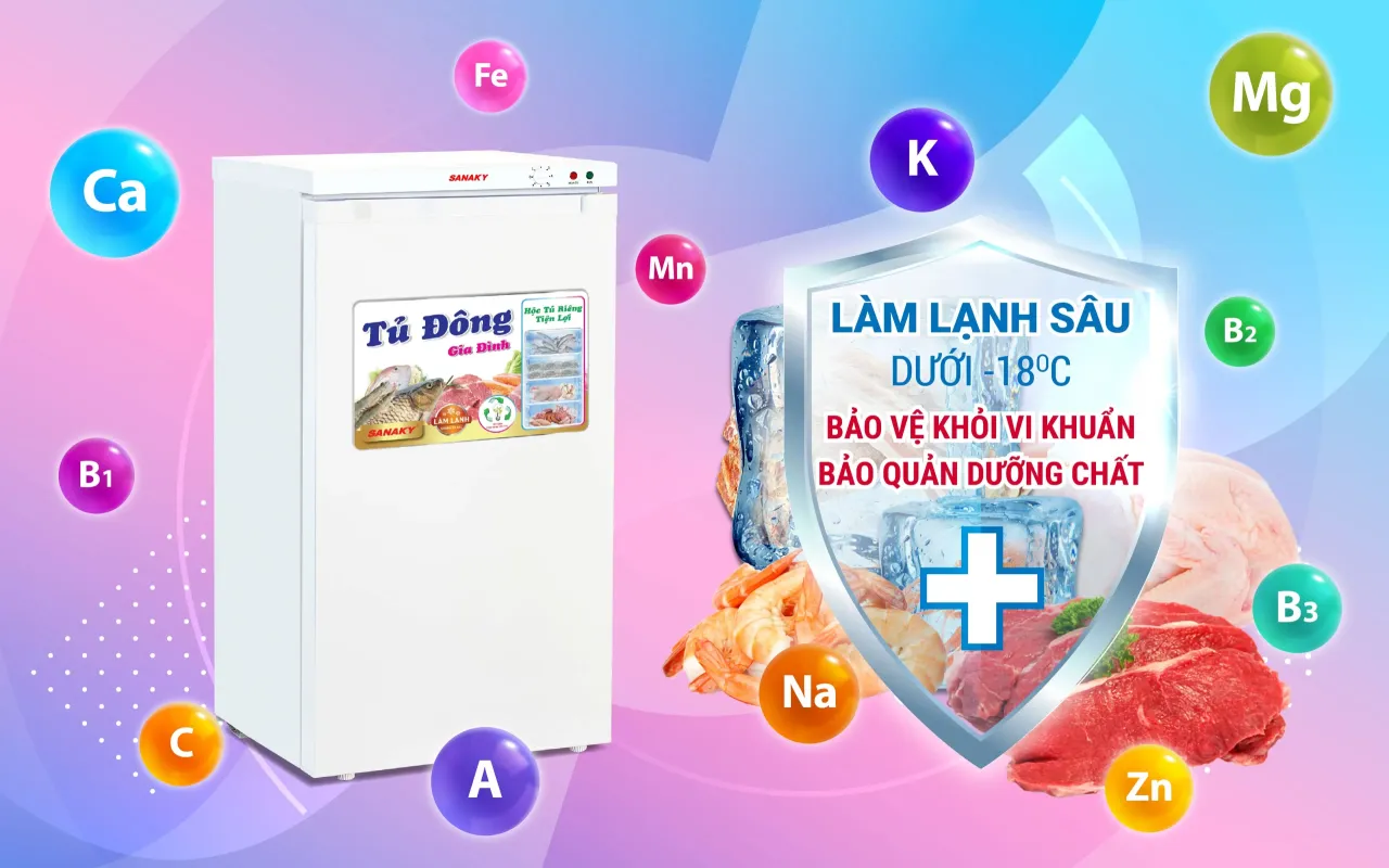 Tủ Đông Đứng Sanaky VH-160VD 118 lít - bapize.baby - bapize