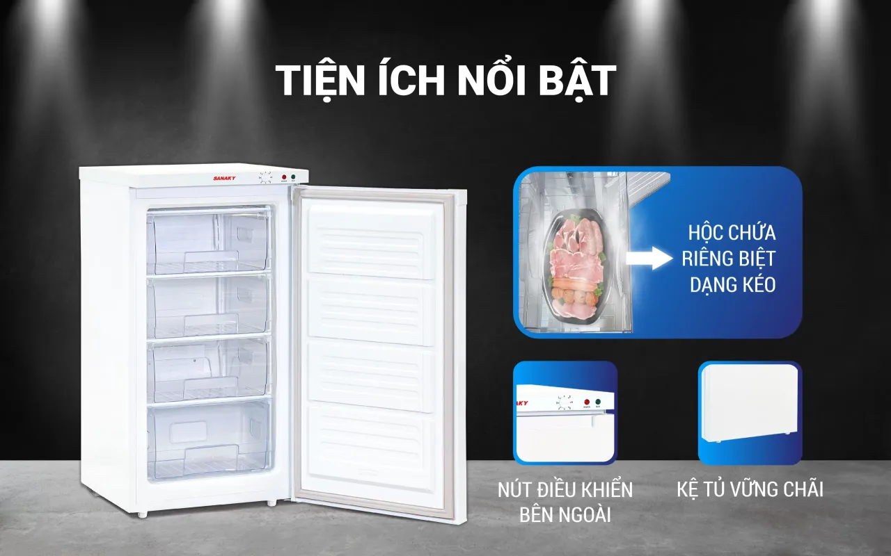 Tủ Đông Đứng Sanaky VH-160VD 118 lít - bapize.baby - bapize