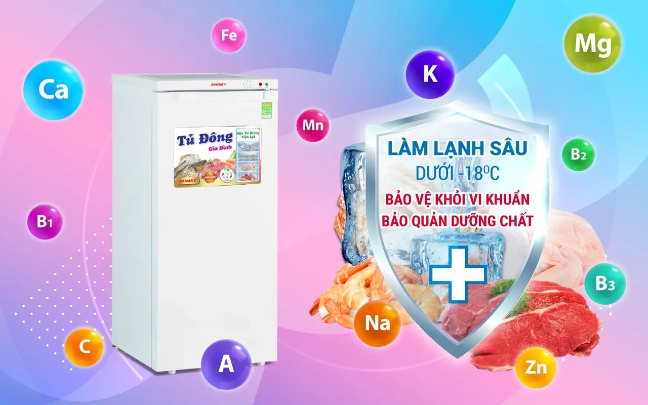 Tủ Đông Đứng Sanaky VH-180VD 150 lít - bapize.baby - bapize