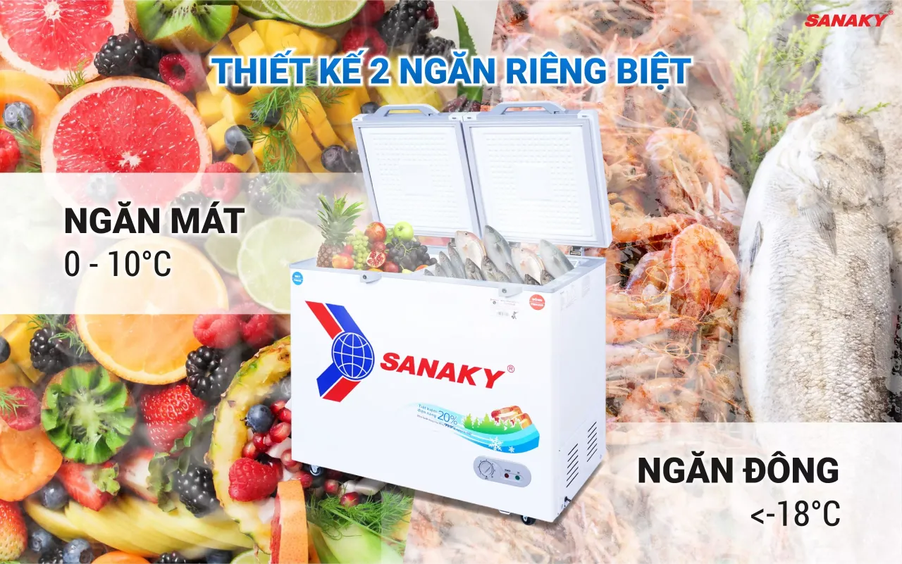 Tủ Đông Sanaky VH-2599W2KD 195 lít - bapize.baby - bapize