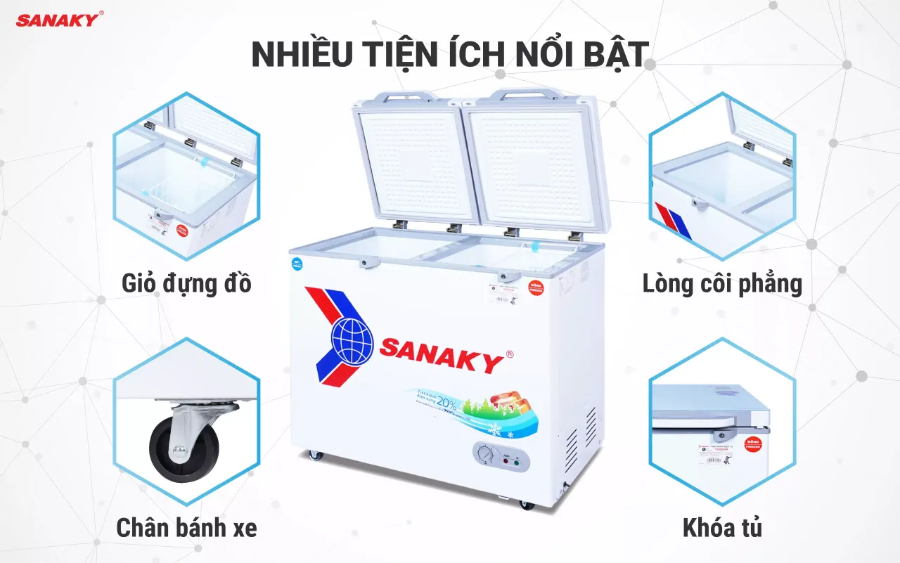 Tủ Đông Sanaky VH-2599W2KD 195 lít - bapize.baby - bapize