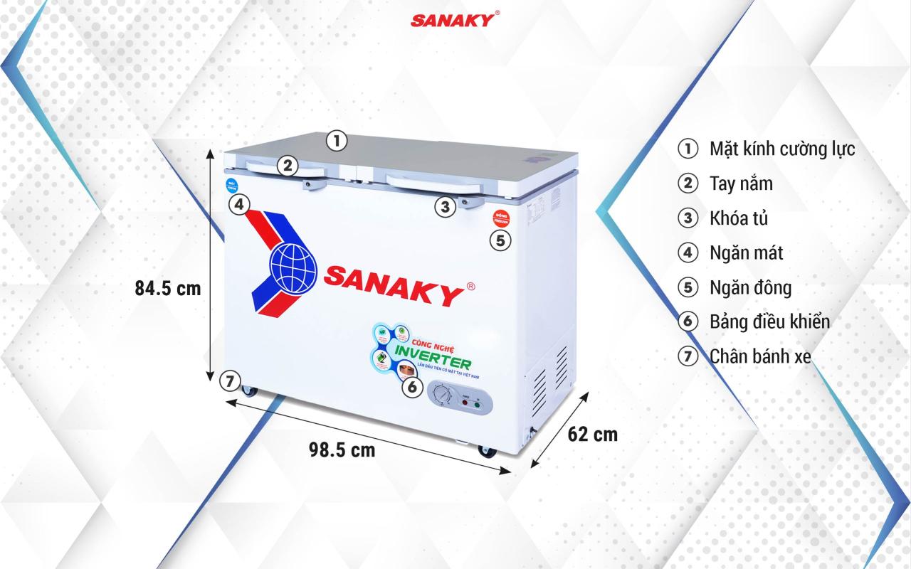 Tủ Đông Sanaky Inverter VH-2599W4K 195 lít - bapize.baby - bapize