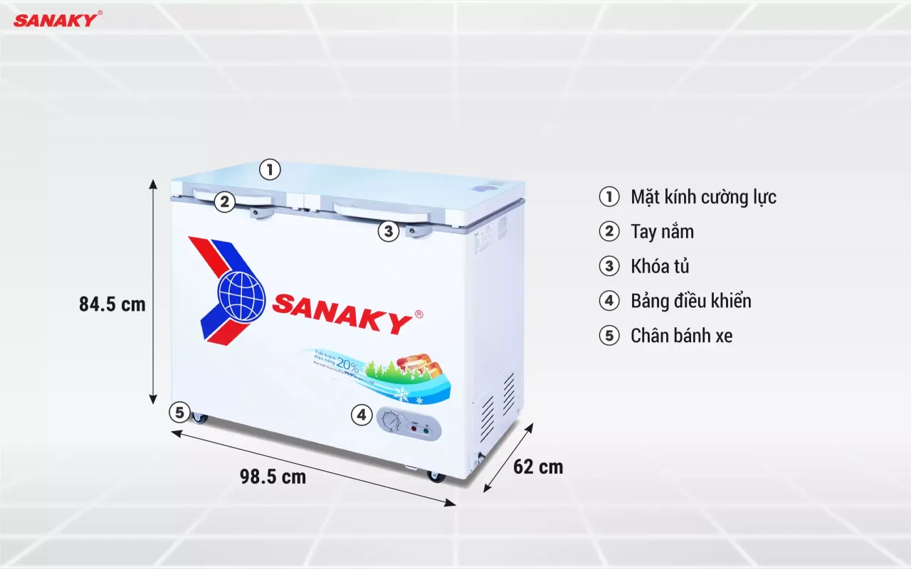 Tủ Đông Sanaky VH-2599A2KD 208 lít - bapize.baby - bapize Tủ Đông Sanaky VH-2599A2KD 208 lít - bapize.baby - bapize