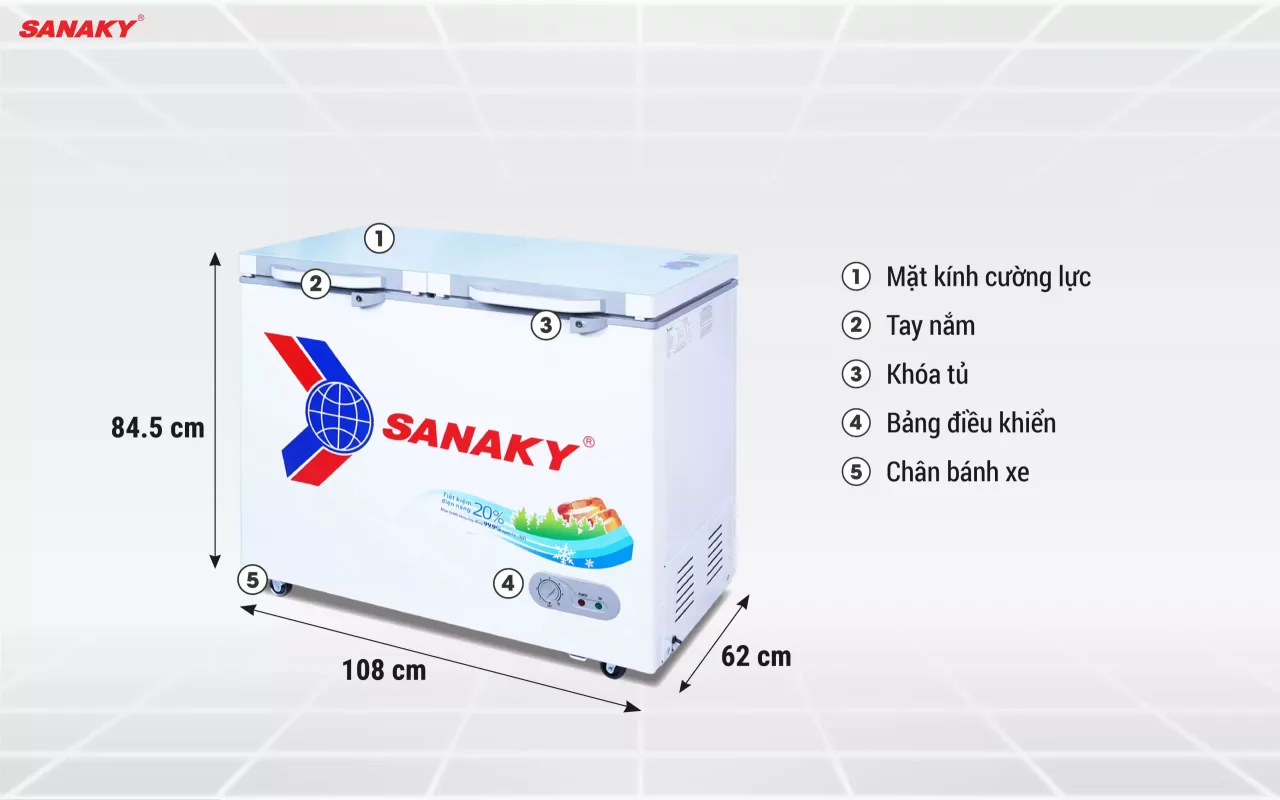 Tủ Đông Sanaky VH-2899A2KD 240 lít - bapize.baby - bapize