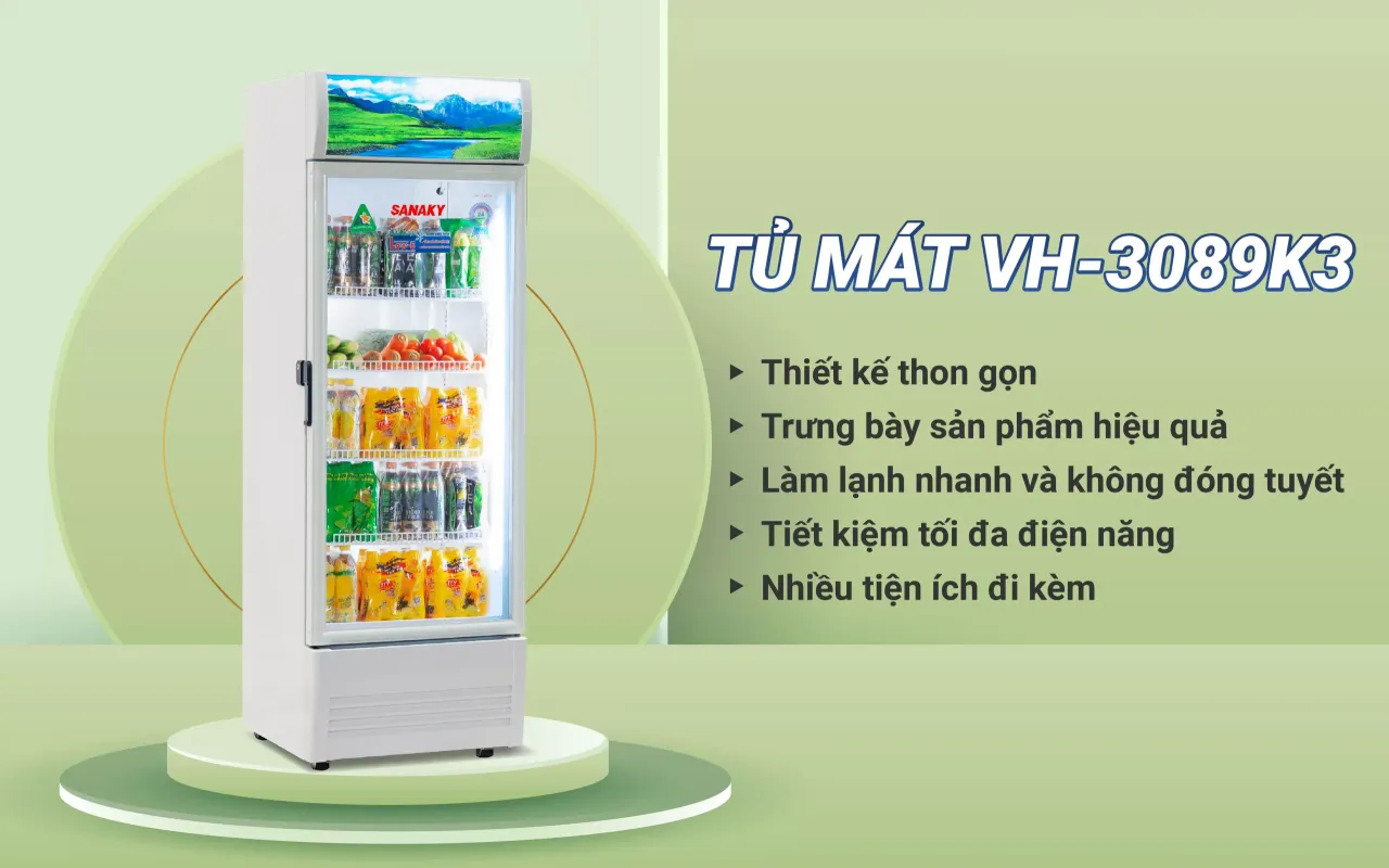 Tủ Mát Sanaky Inverter VH-3089K3 300 lít - bapize.baby - bapize