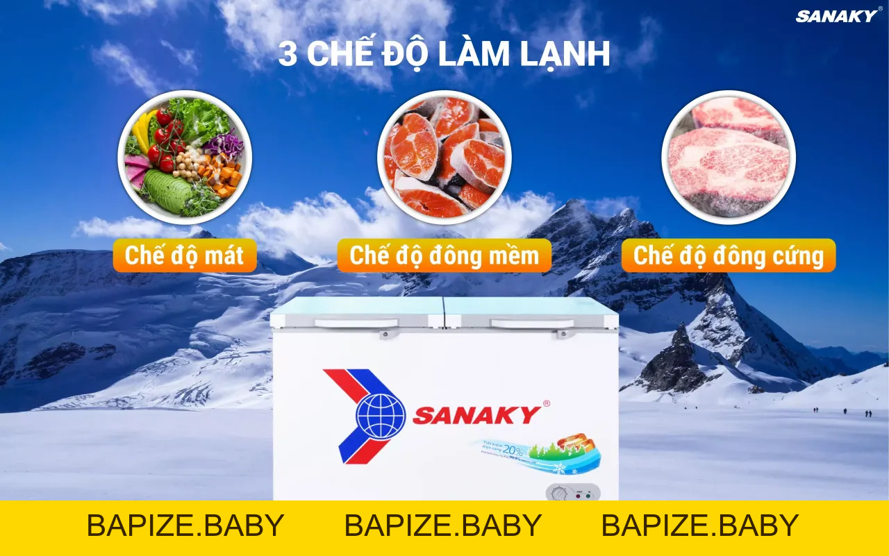 Tủ Đông Sanaky VH-3699A2KD 280 lít - bapize.baby - bapize