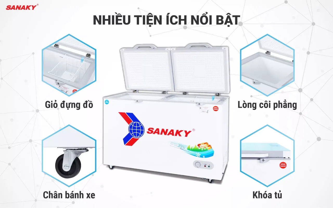 Tủ Đông Sanaky VH-4099W2KD 300 lít - bapize.baby - bapize Tủ Đông Sanaky VH-4099W2KD 300 lít - bapize.baby - bapize