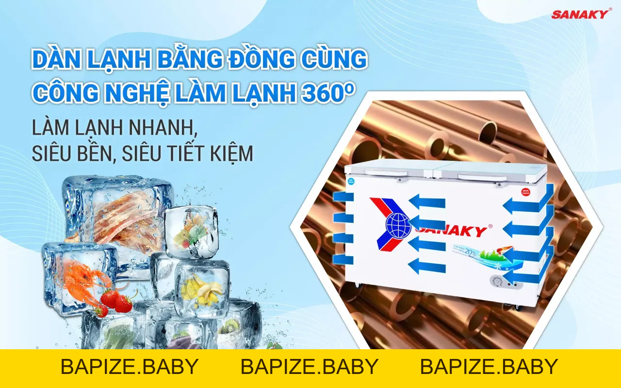 Tủ Đông Sanaky VH-4099W2KD 300 lít - bapize.baby - bapize Tủ Đông Sanaky VH-4099W2KD 300 lít - bapize.baby - bapize