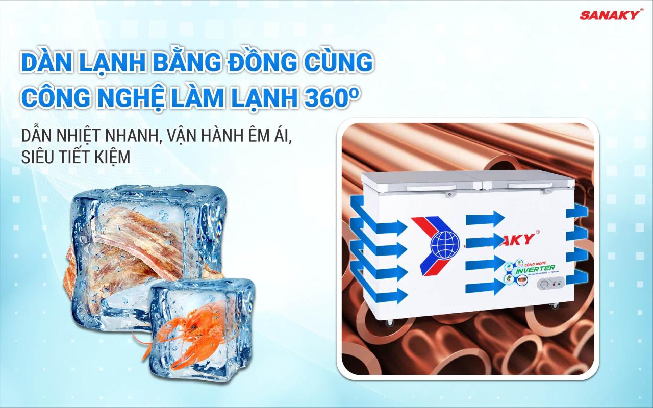 Tủ Đông Sanaky Inverter VH-3699A4K 270 lít - bapize.baby - bapize