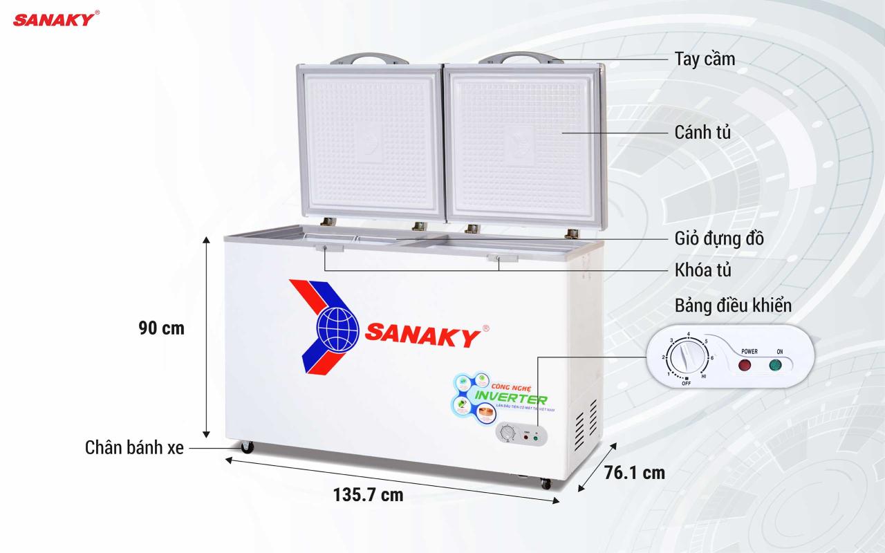 Tủ Đông Sanaky Inverter VH-5699HY3 410 lít - bapize.baby - bapize