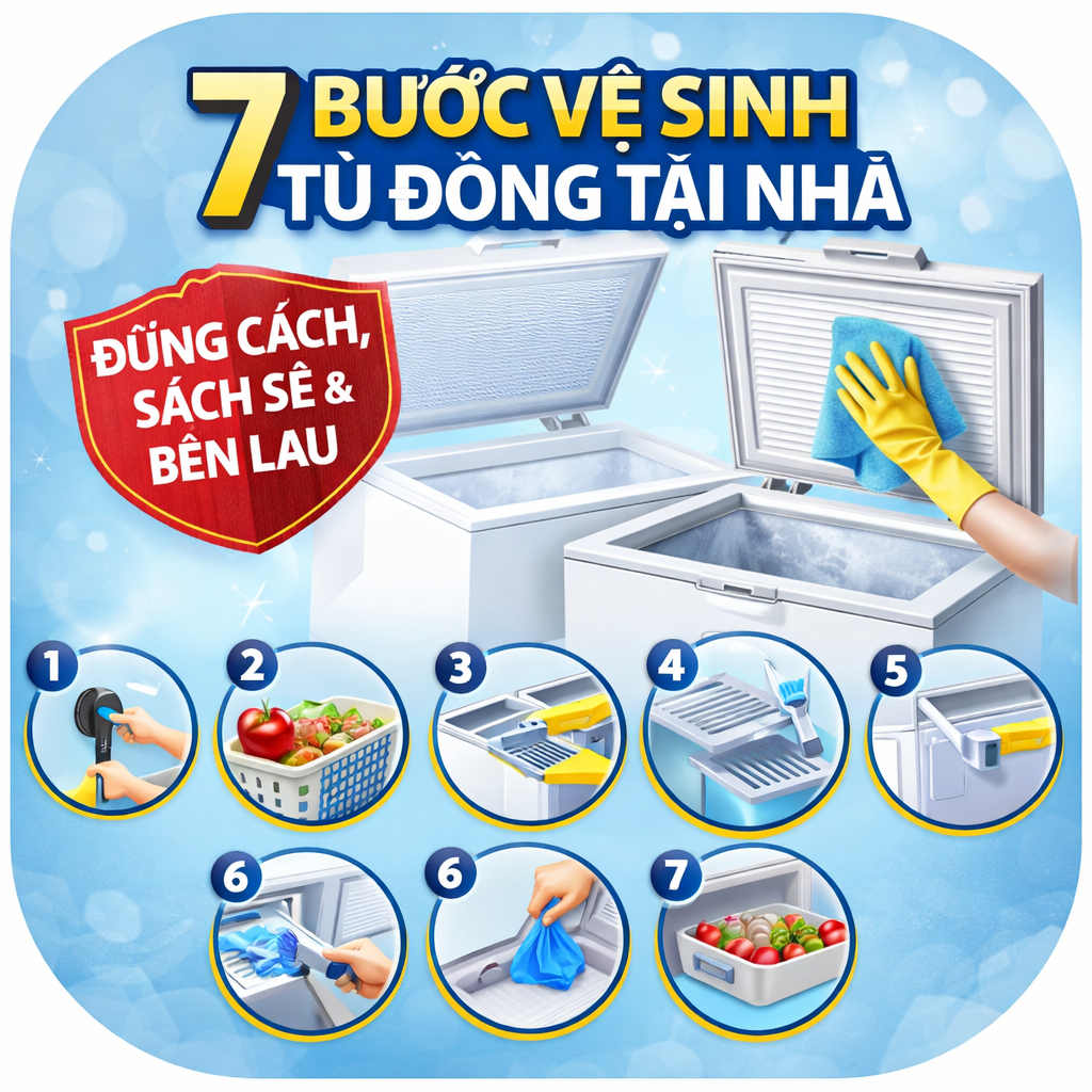 7 Bước Vệ Sinh Tủ Đông Tại Nhà Đúng Cách, Sạch Sẽ Và Bền Lâu - bapize.baby - bapize