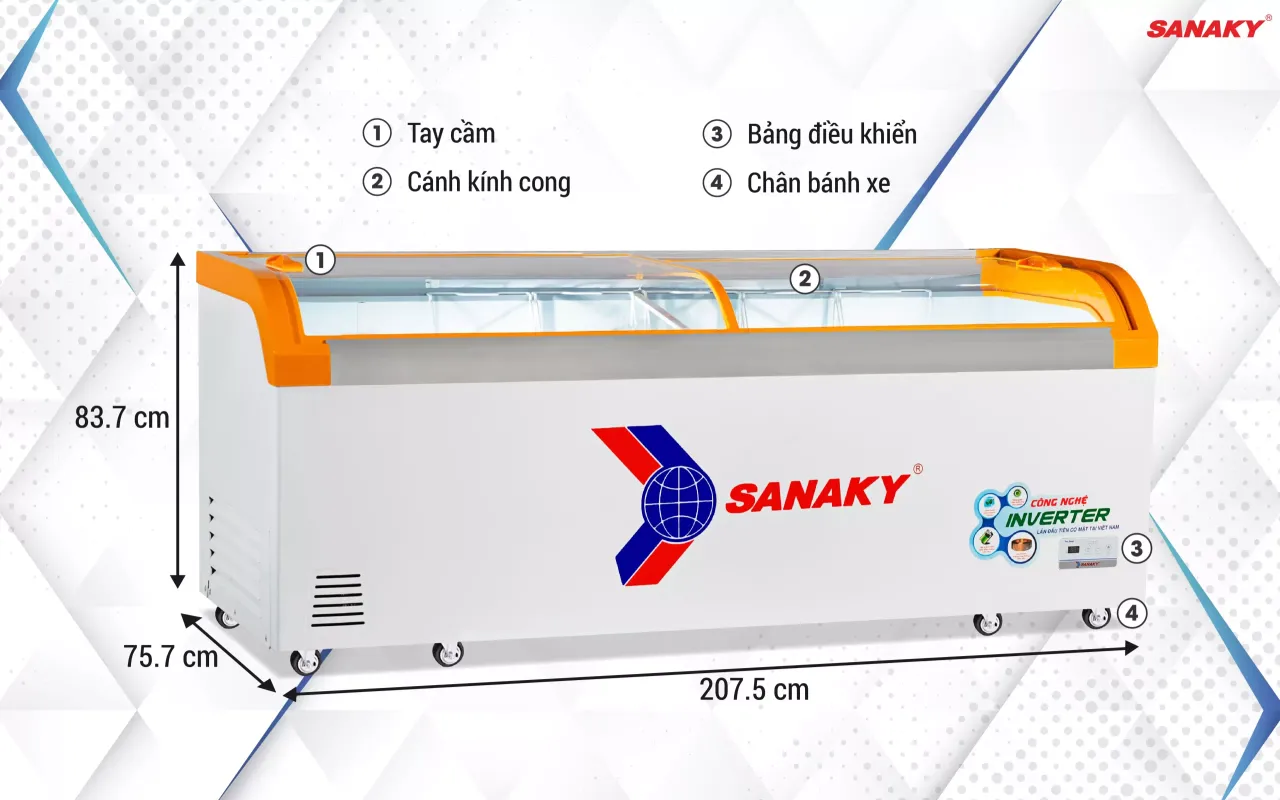 Tủ Đông Sanaky inverter VH-1099K3A 750 lít - bapize.baby - bapize