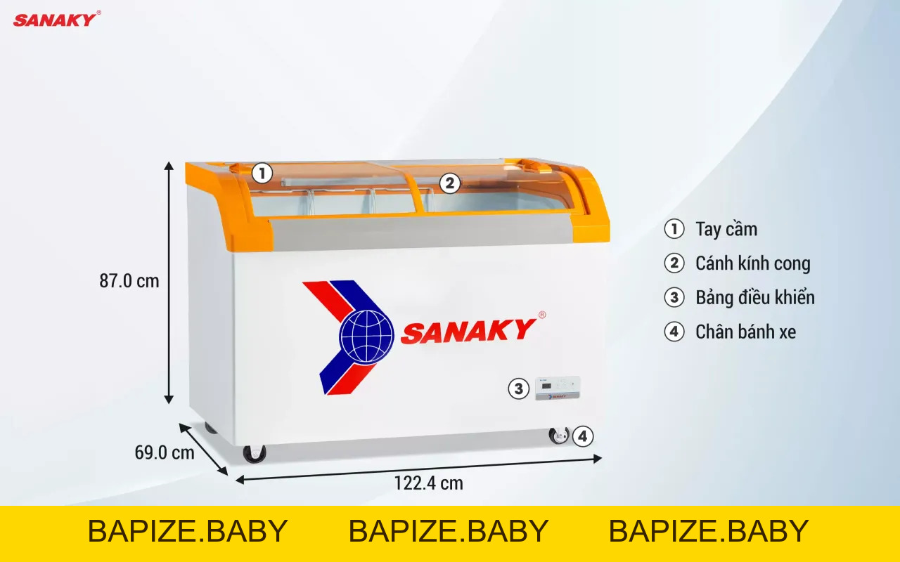 Tủ Đông Sanaky VH-4899KB 350 lít - bapize.baby - bapize