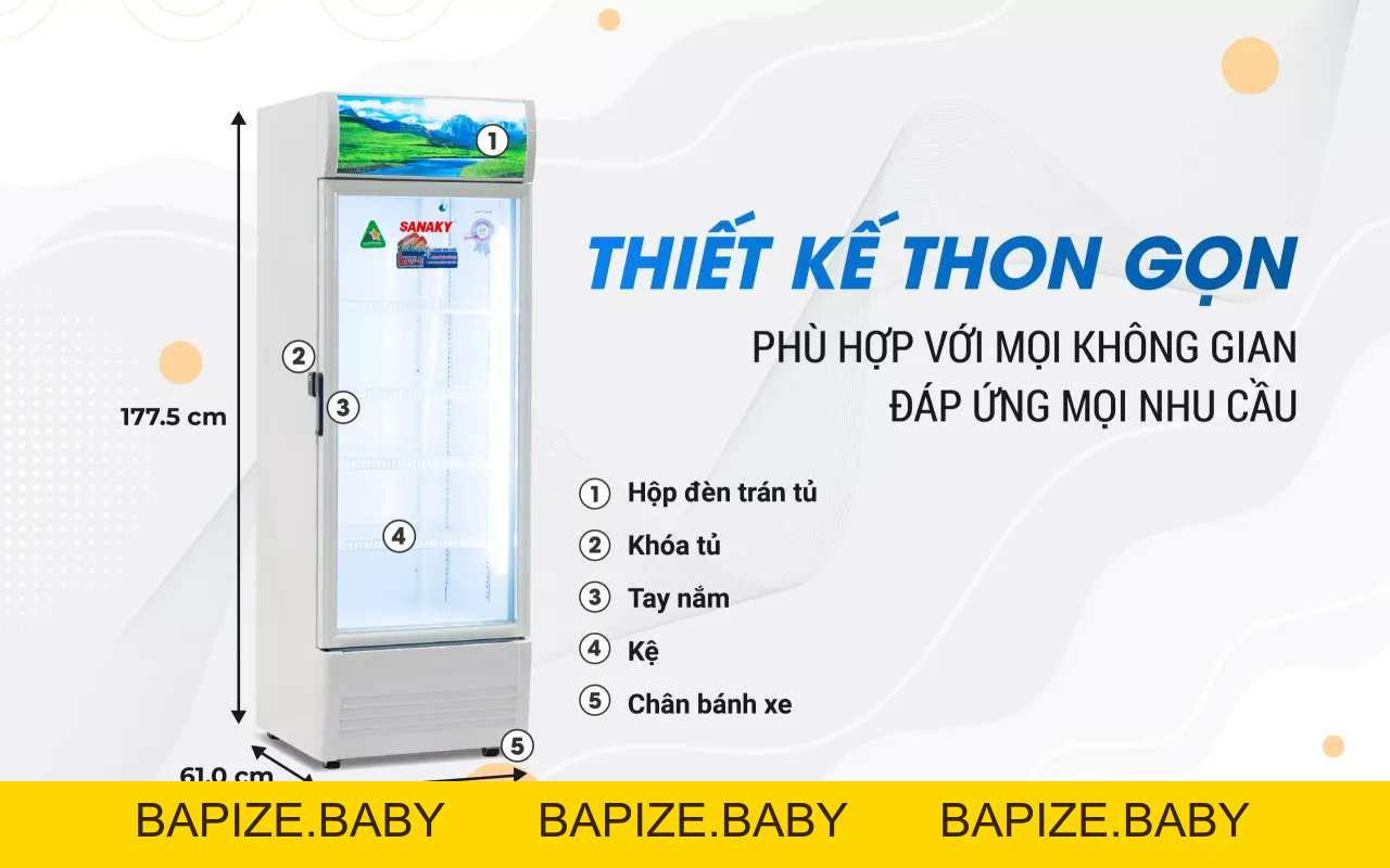 Tủ Mát Sanaky VH-3089K 300 lít - bapize.baby - bapize