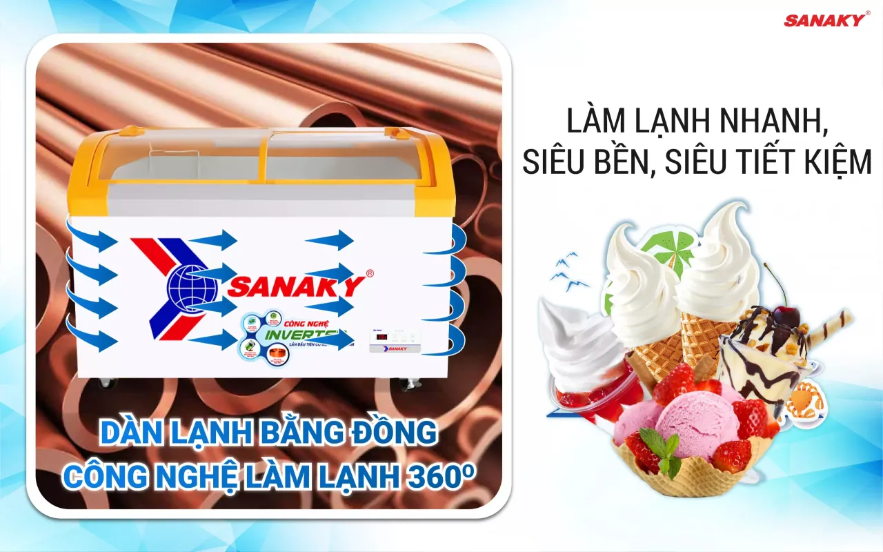 Tủ Đông Sanaky Inverter VH-4899K3B 350 lít - bapize.baby - bapize