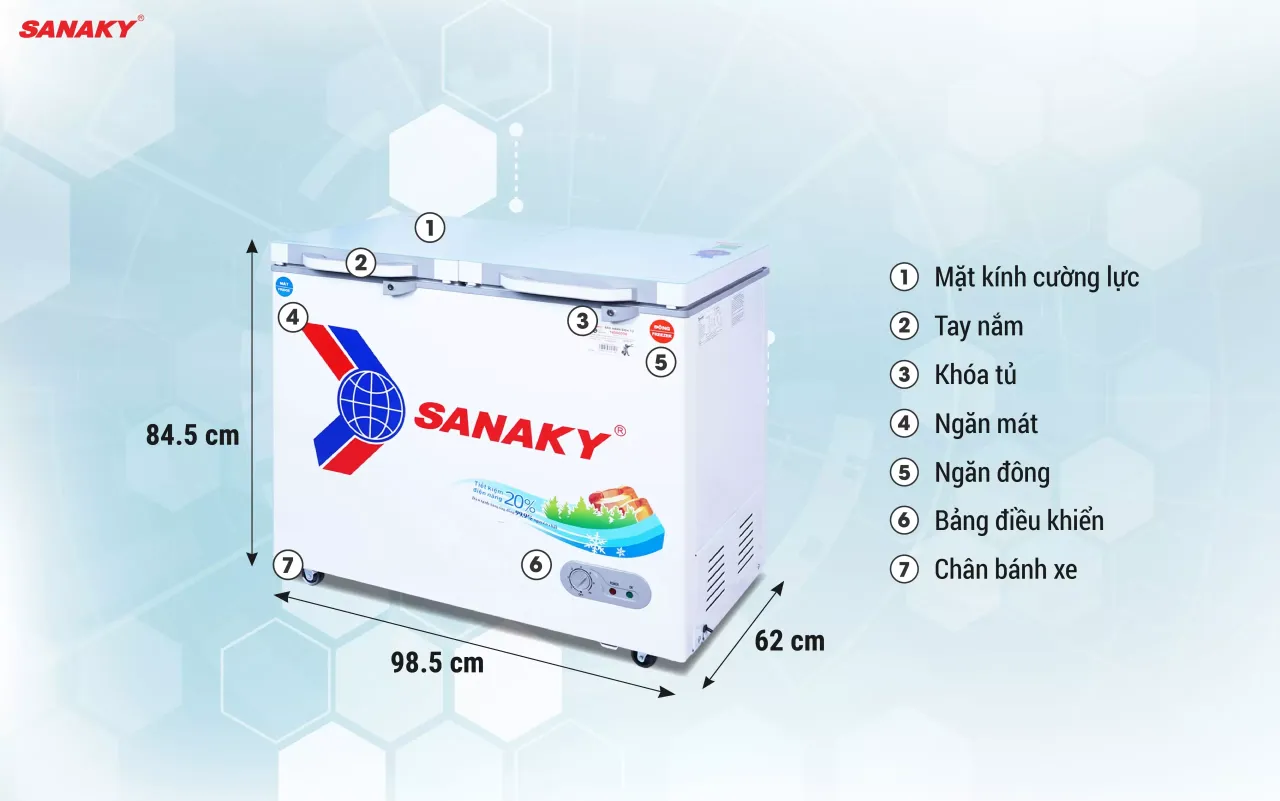 Tủ Đông Sanaky VH-2599W2KD 195 lít - bapize.baby - bapize