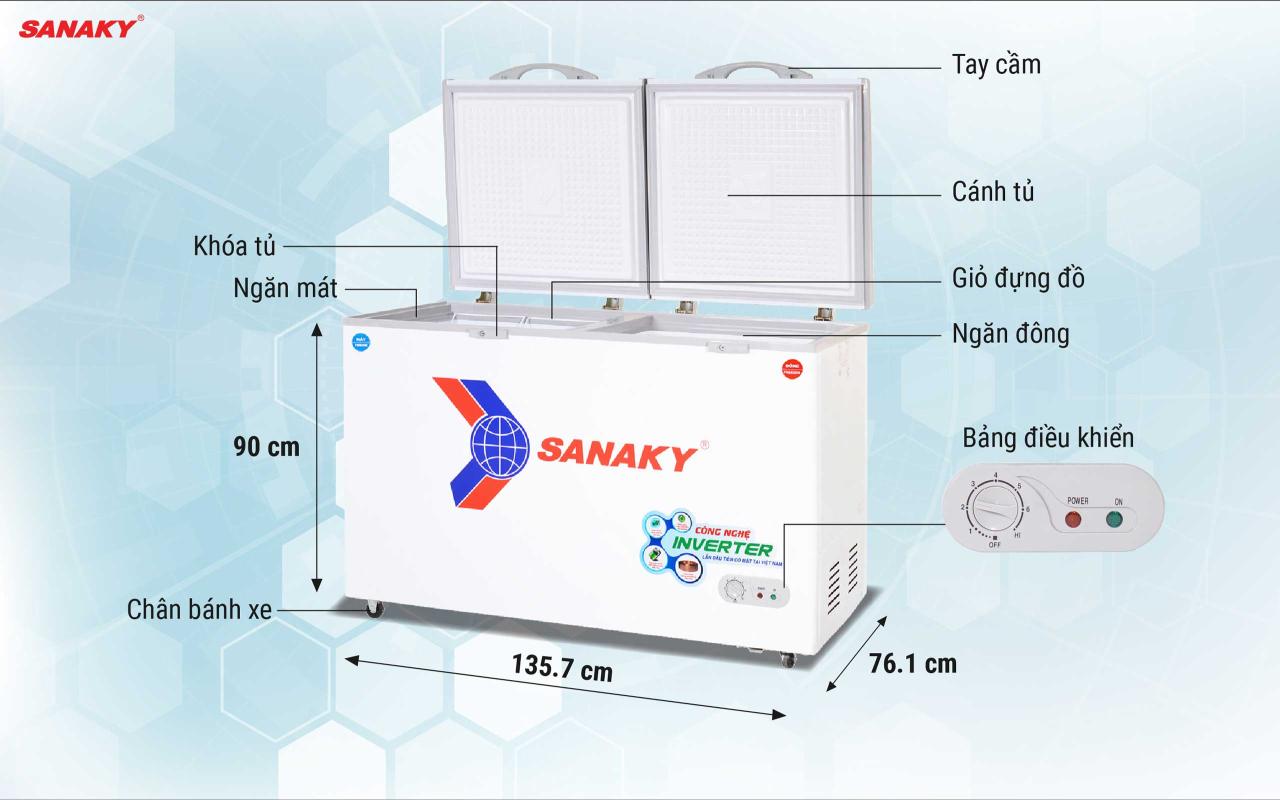 Tủ Đông Sanaky Inverter VH-5699W3 365 lít - bapize.baby - bapize