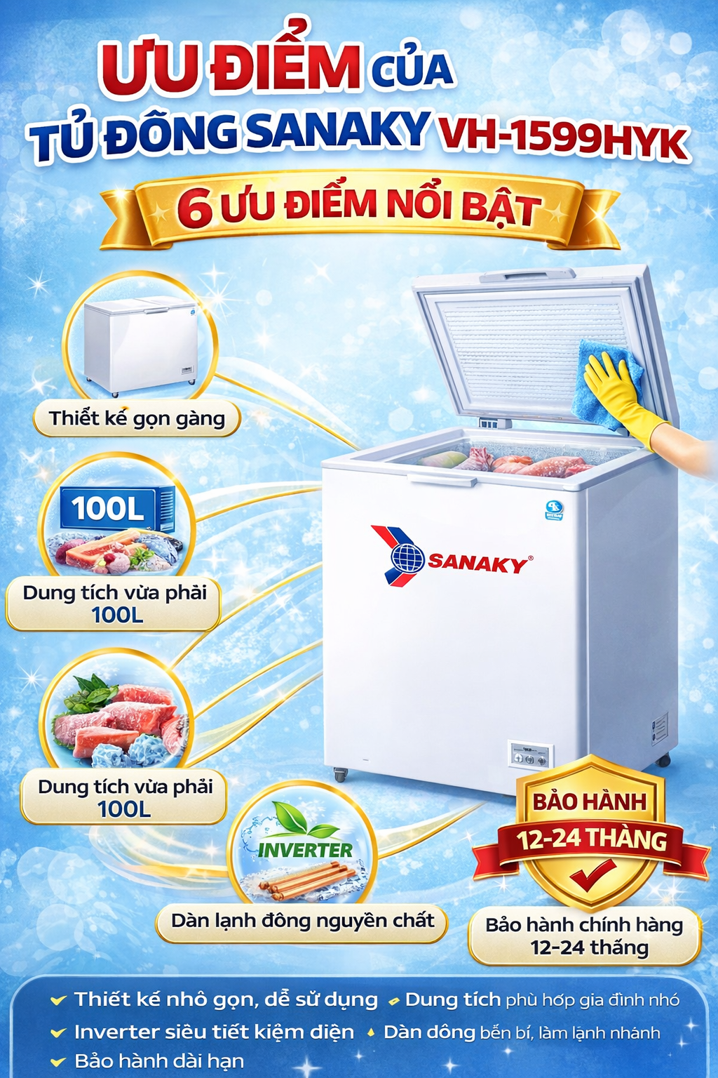 Ưu Điểm Của Tủ Đông Sanaky VH-1599HYK – Lựa Chọn Nhỏ Gọn, Tiết Kiệm Cho Mọi Gia Đình - bapize.baby - bapize