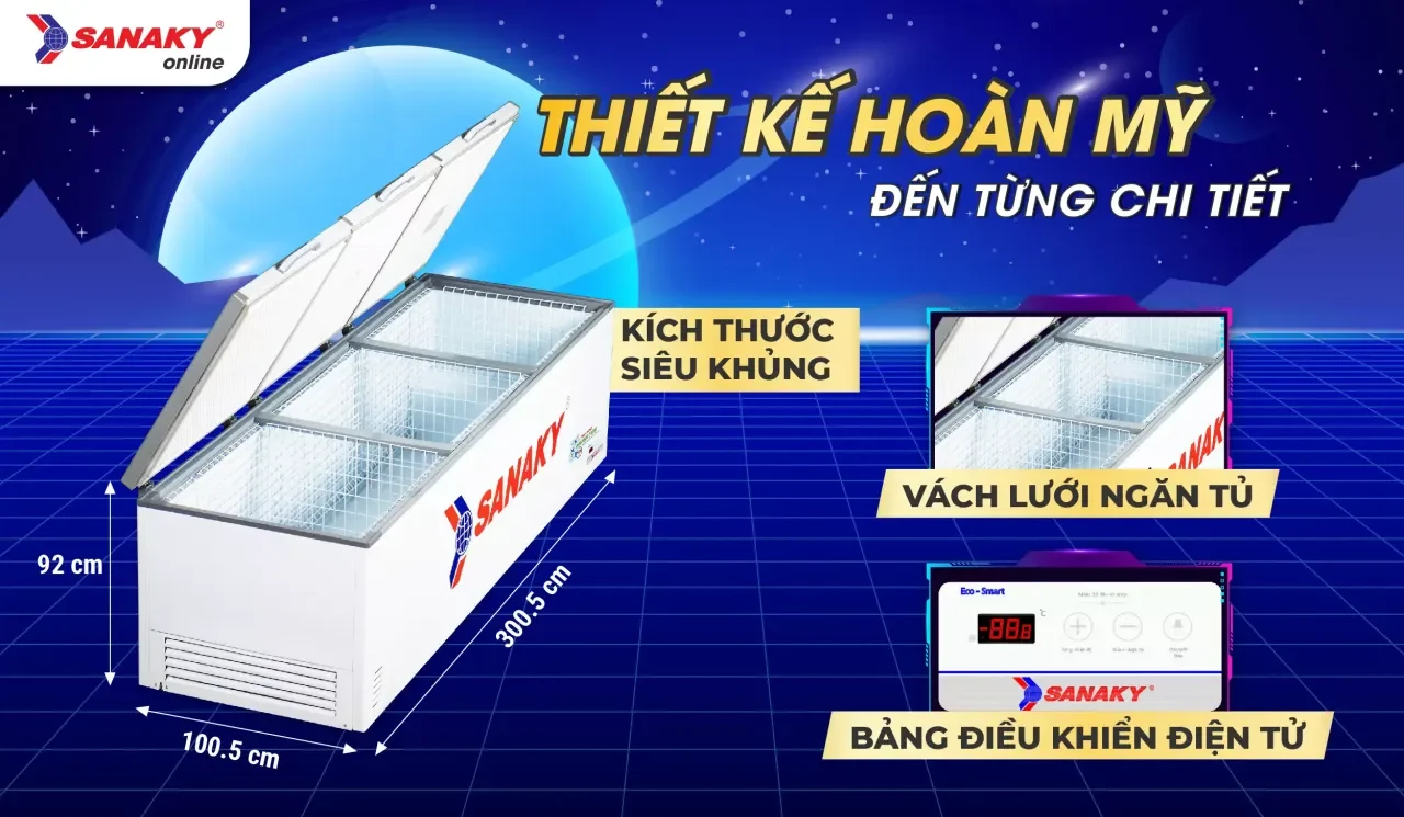Tủ Đông Sanaky Inverter VH-1799HY3 1500 lít - bapize.baby - bapize