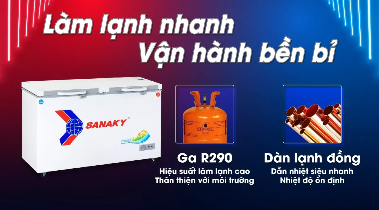 Tủ Đông Sanaky VH-5699W2K 365 lít - bapize.baby - bapize