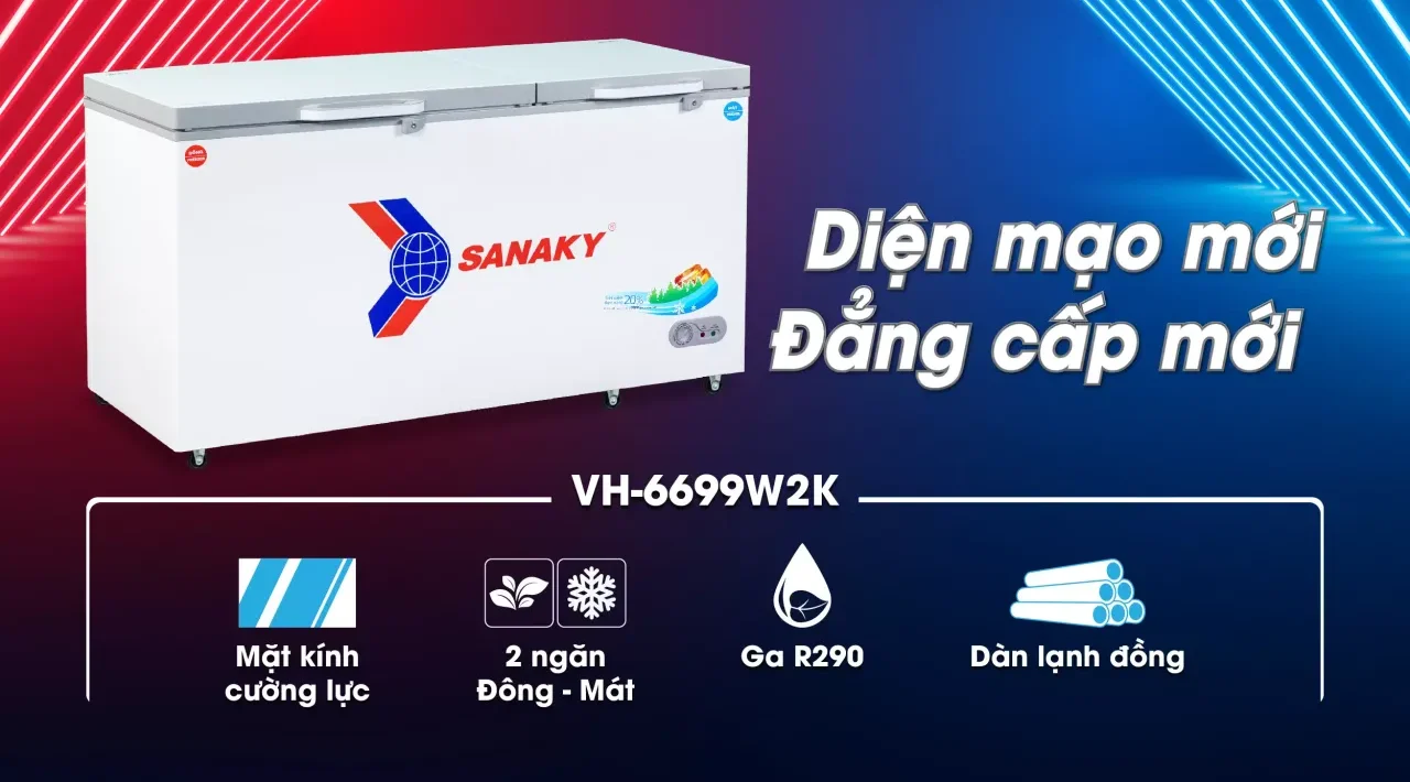 Tủ Đông Sanaky VH-6699W2K 485 lít - bapize.baby - bapize