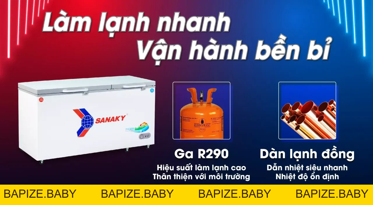 Tủ Đông Sanaky VH-6699W2K 485 lít - bapize.baby - bapize