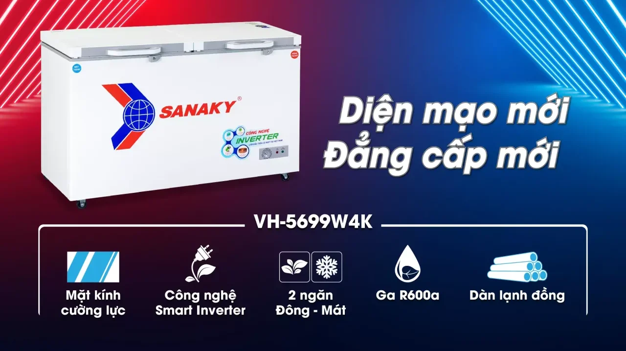 Tủ Đông Sanaky Inverter VH-5699W4K 365 lít - bapize.baby - bapize