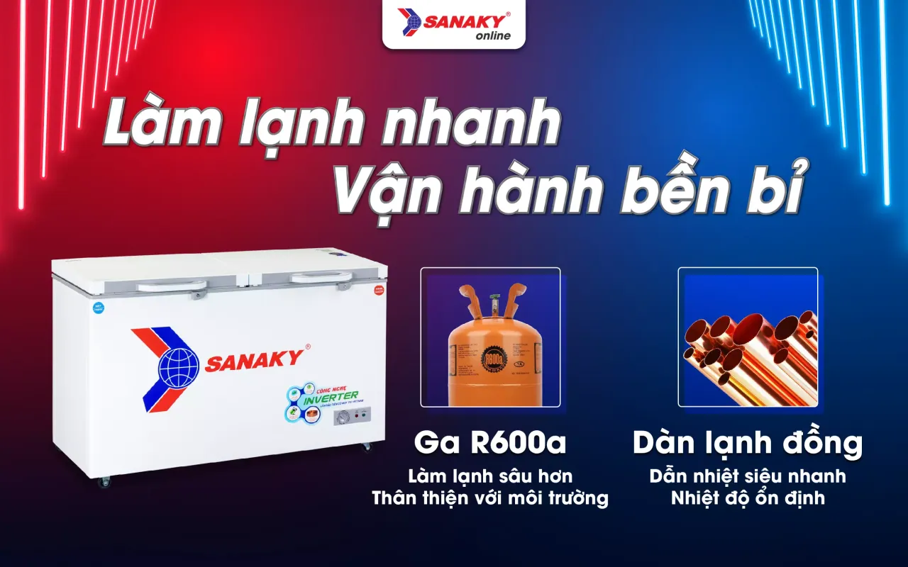 Tủ Đông Sanaky Inverter VH-5699W4K 365 lít - bapize.baby - bapize