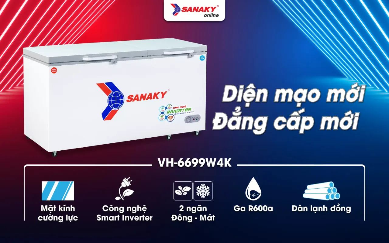Tủ Đông Sanaky Inverter VH-6699W4K 485 lít - bapize.baby - bapize