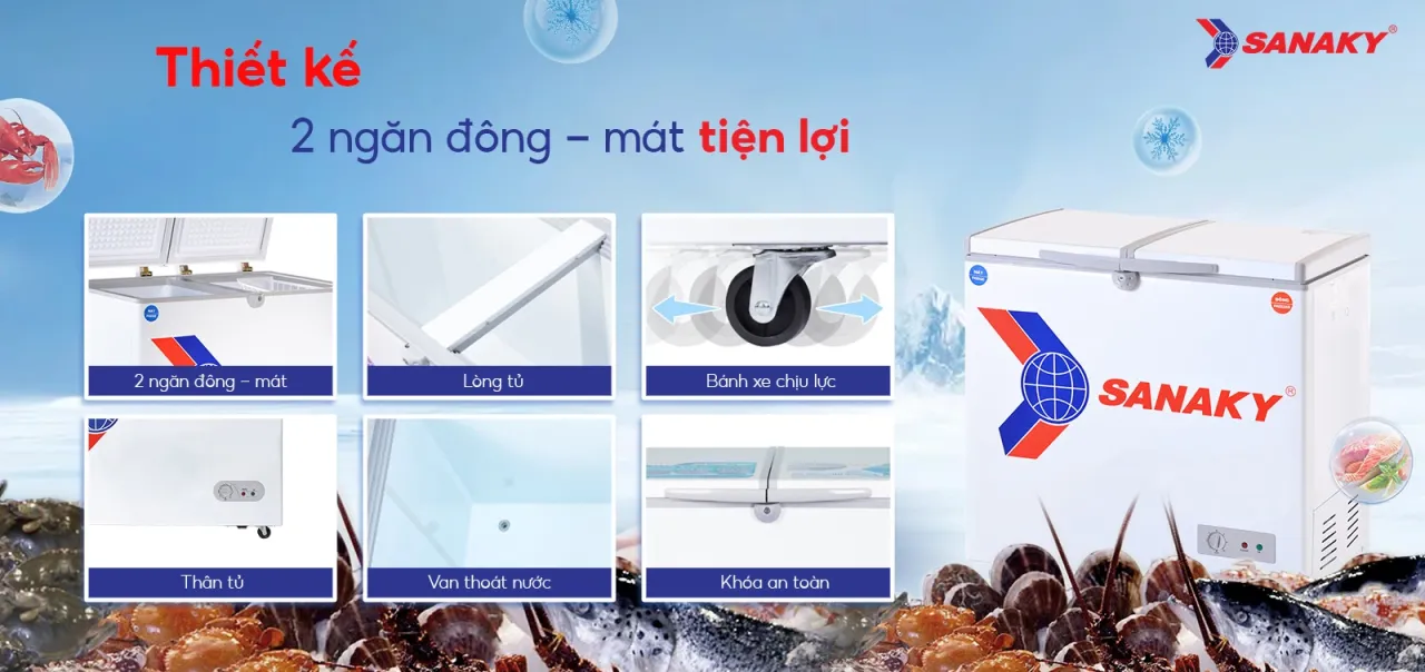 Tủ Đông Sanaky VH-255W2 195 lít - bapize.baby - bapize Tủ Đông Sanaky VH-255W2 195 lít - bapize.baby - bapize