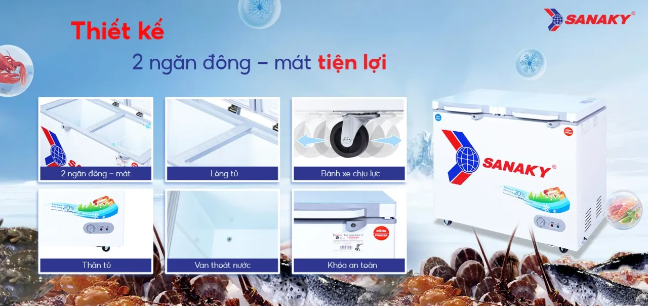 Tủ Đông Sanaky VH-2899W2KD - bapize.baby - bapize