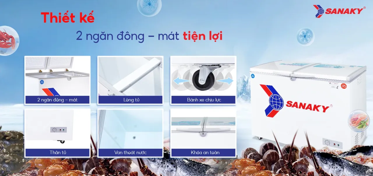 Tủ Đông Sanaky VH-285W2 220 lít - bapize.baby - bapize