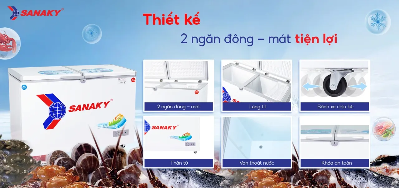 Tủ Đông Sanaky VH-4099W1 280 lít - bapize.baby - bapize