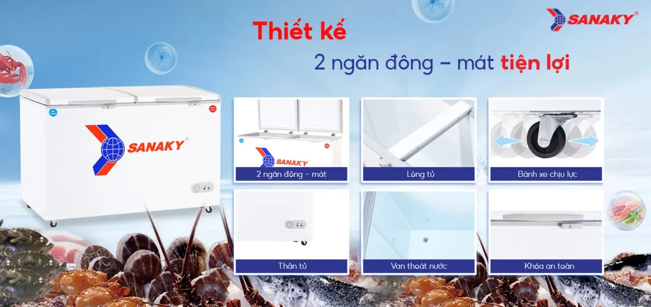 Tủ Đông Sanaky VH-568W2 365 lít - bapize.baby - bapize Tủ Đông Sanaky VH-568W2 365 lít - bapize.baby - bapize