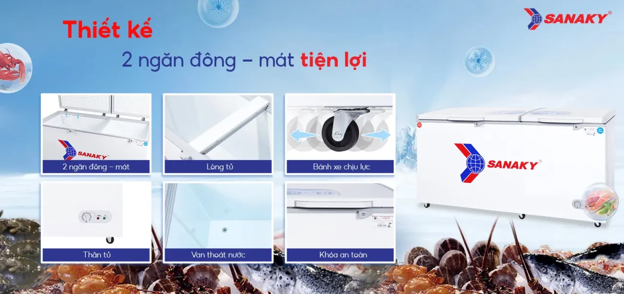 Tủ Đông Sanaky VH-668W2 485 lít - bapize.baby - bapize