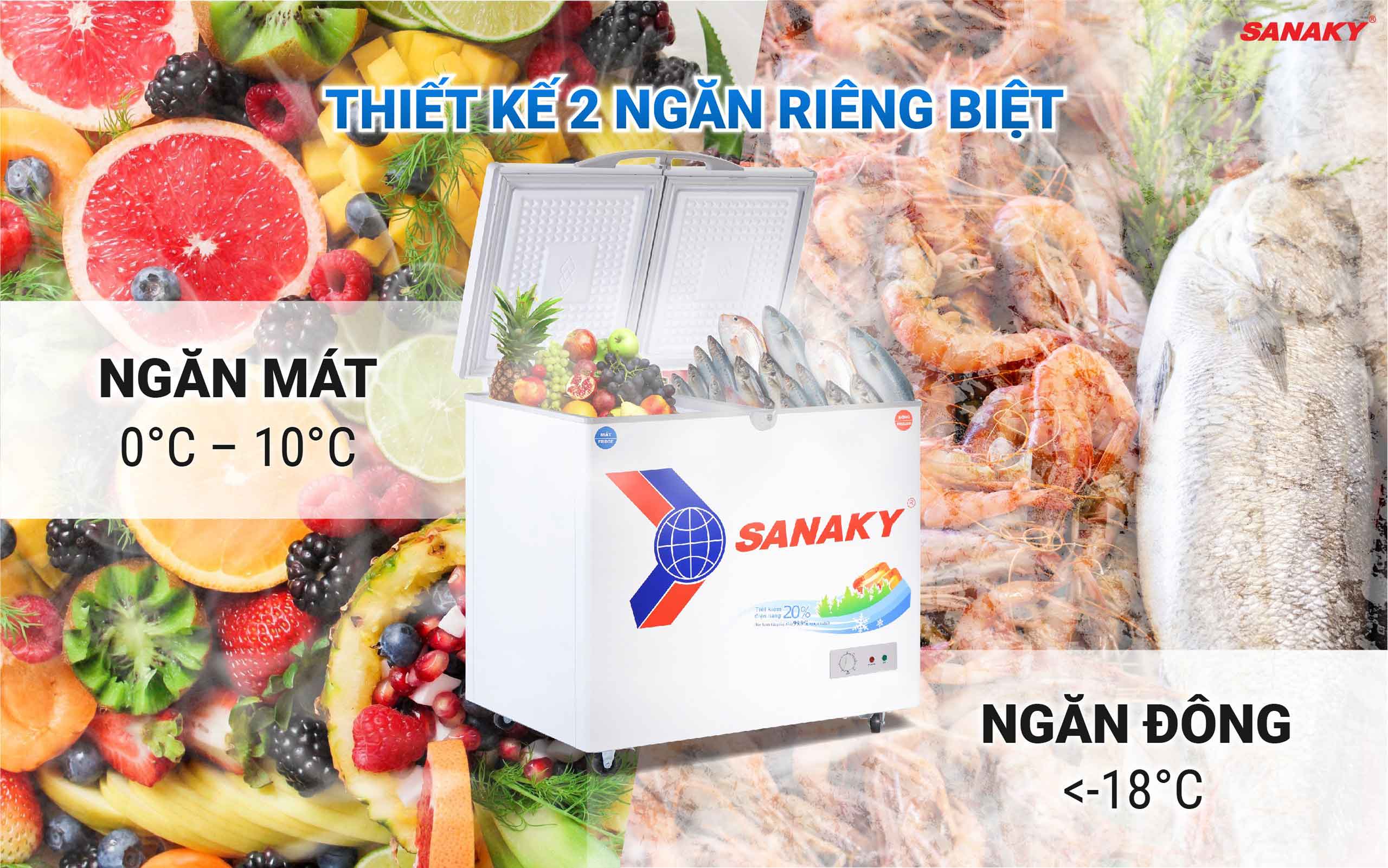 Tủ Đông Sanaky VH-2599W1 195 lít - bapize.baby - bapize