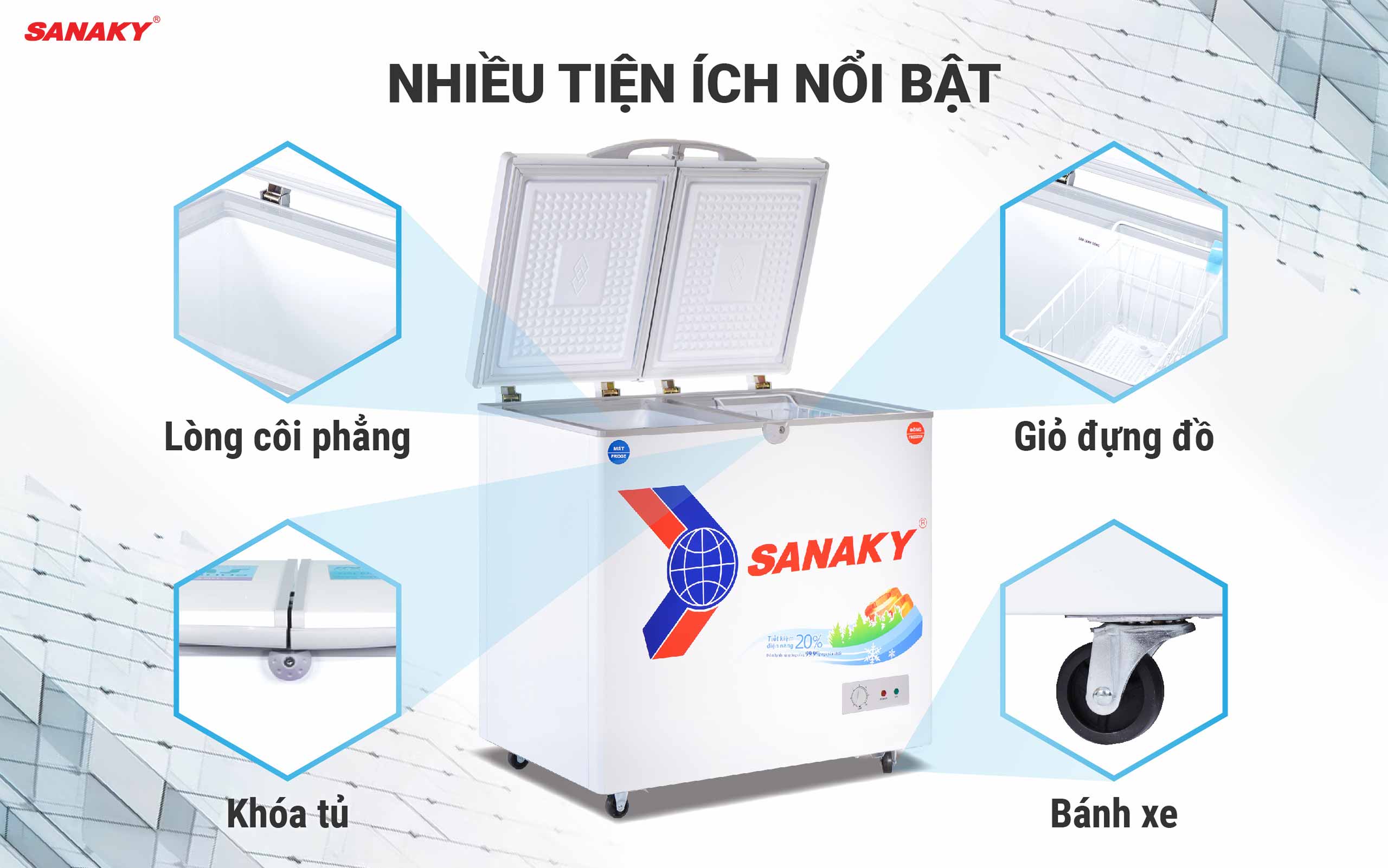 Tủ Đông Sanaky VH-2599W1 195 lít - bapize.baby - bapize
