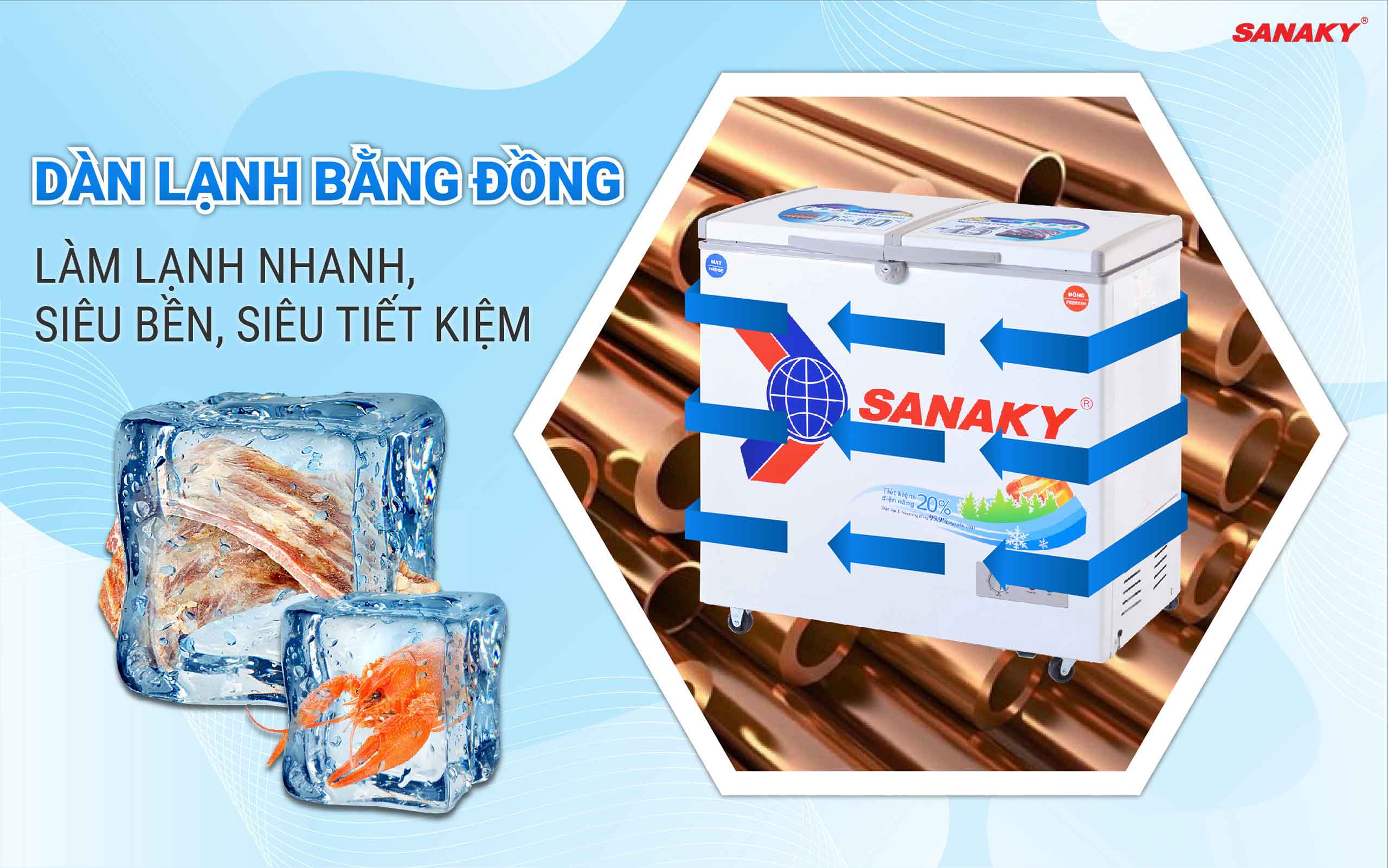 Tủ Đông Sanaky VH-2599W1 195 lít - bapize.baby - bapize