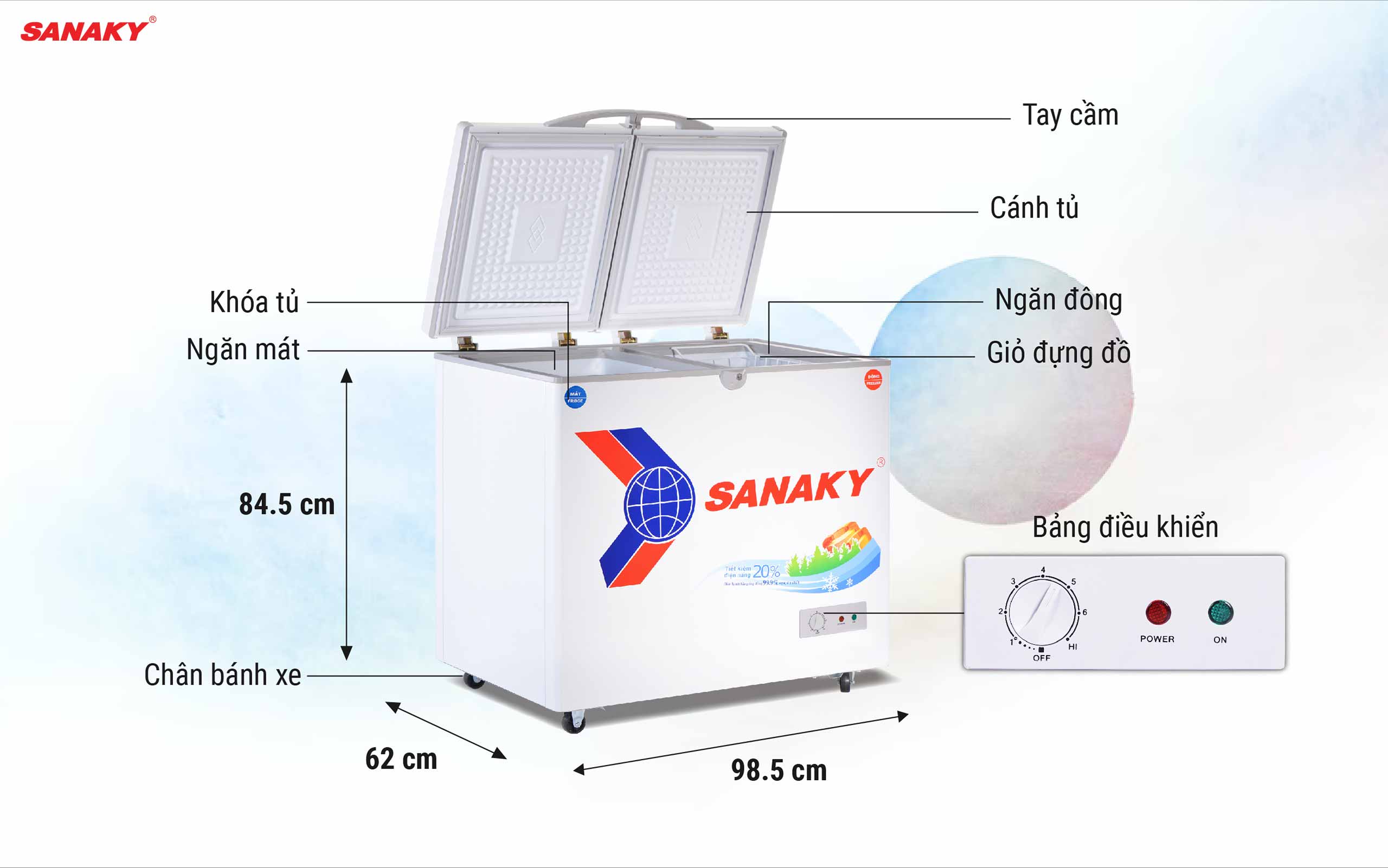 Tủ Đông Sanaky VH-2599W1 195 lít - bapize.baby - bapize