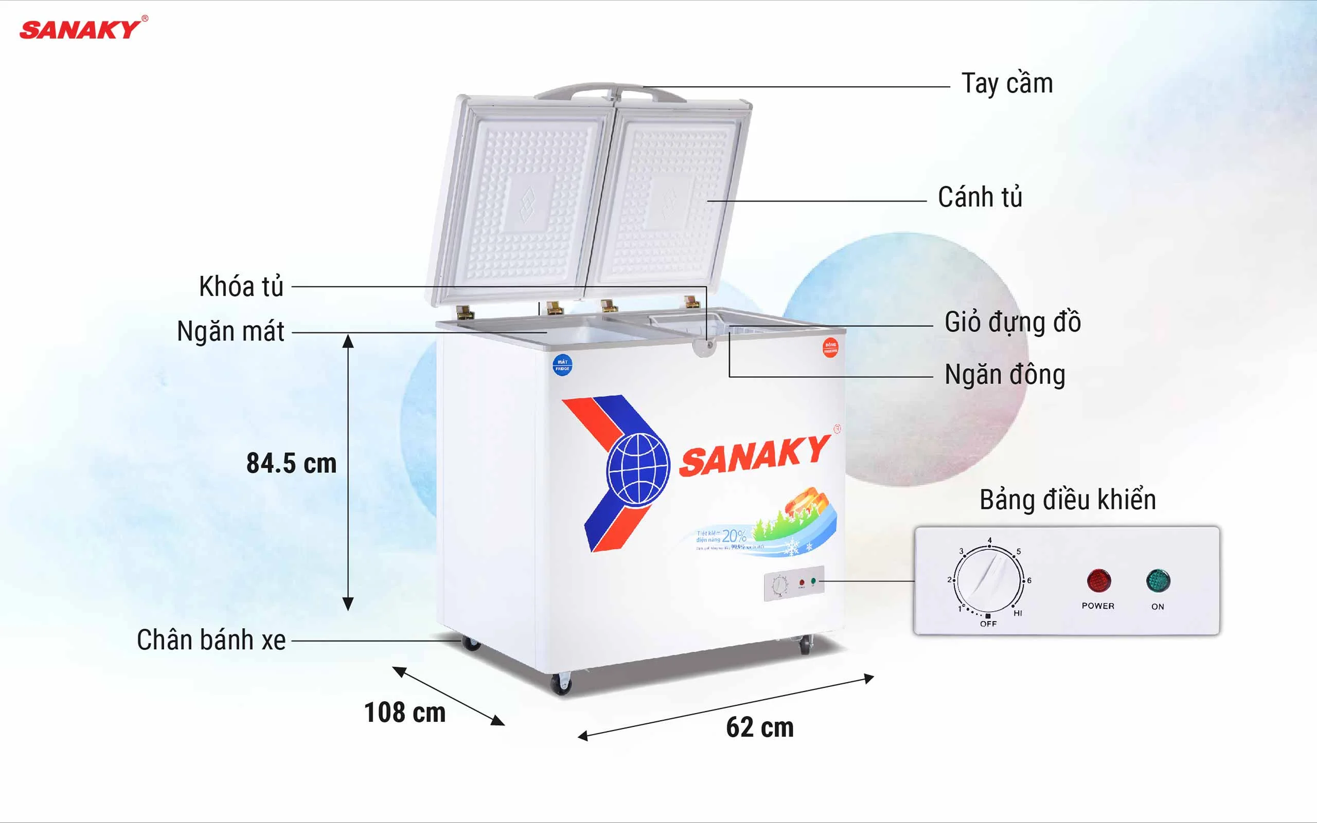 Tủ Đông Sanaky VH-2899W1 220 lít - bapize.baby - bapize