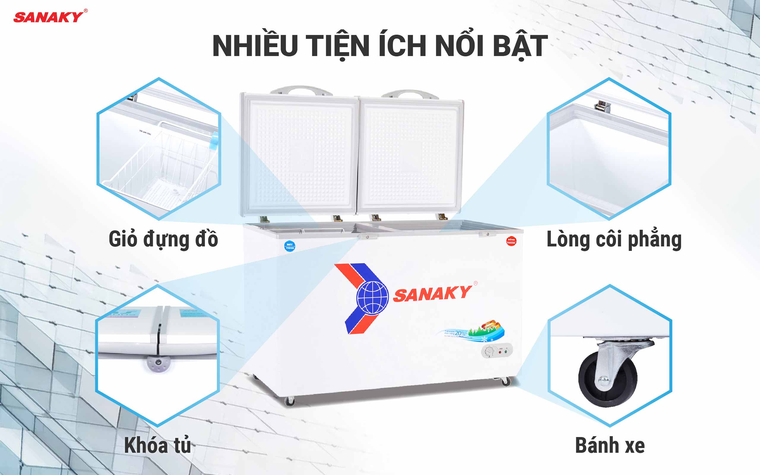 Tủ Đông Sanaky VH-5699W1 365 lít - bapize.baby - bapize